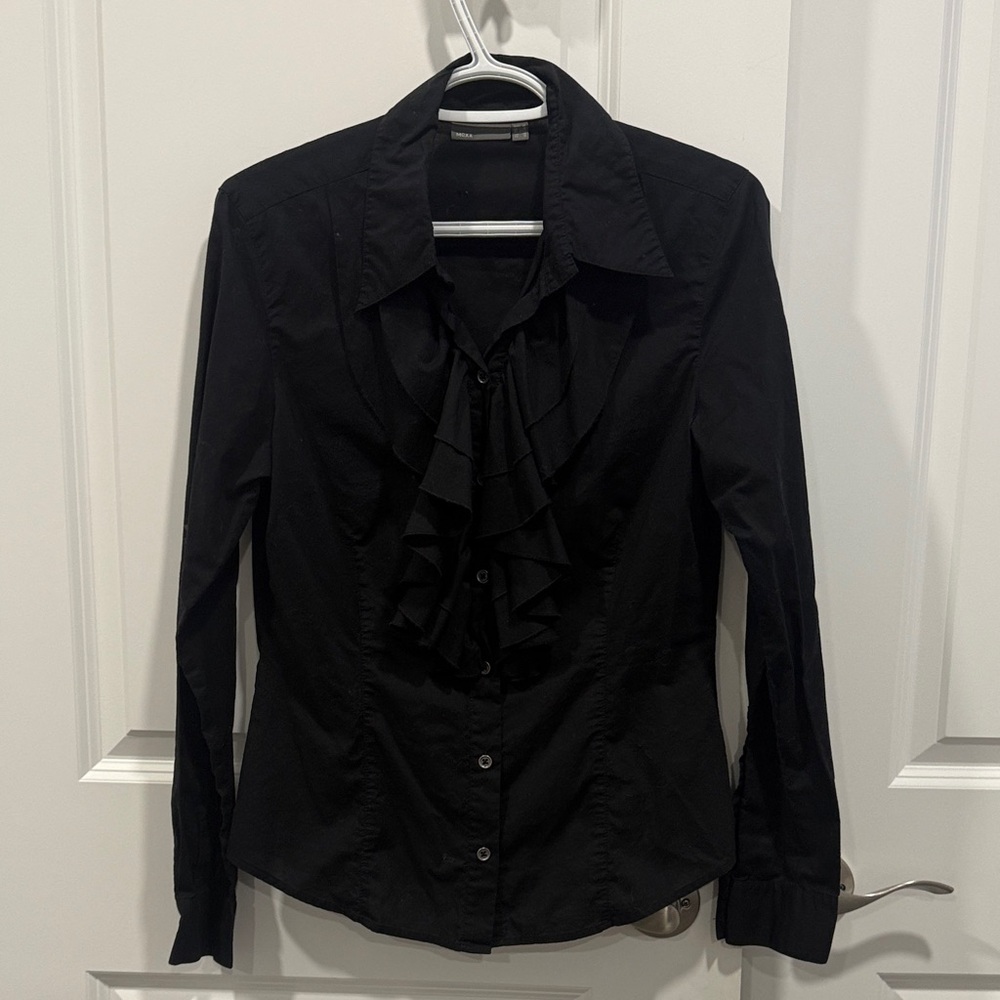 Elegant Black Ruffled Mexx Women's Top
